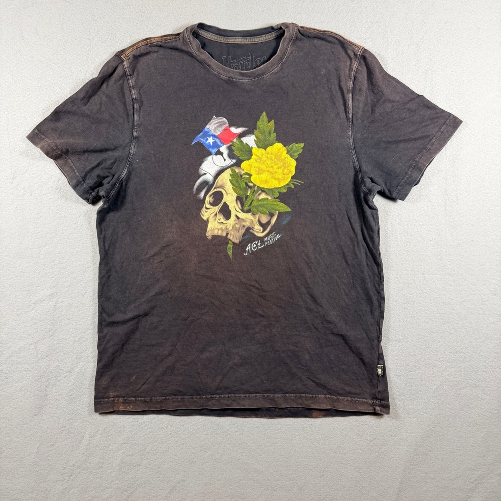Howler Bros ACL Music Festival 2024 Skull Shirt Medium Mens Black Graphic Tee